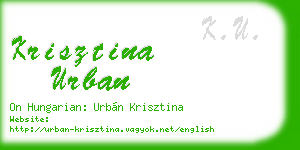 krisztina urban business card