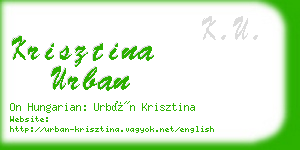 krisztina urban business card